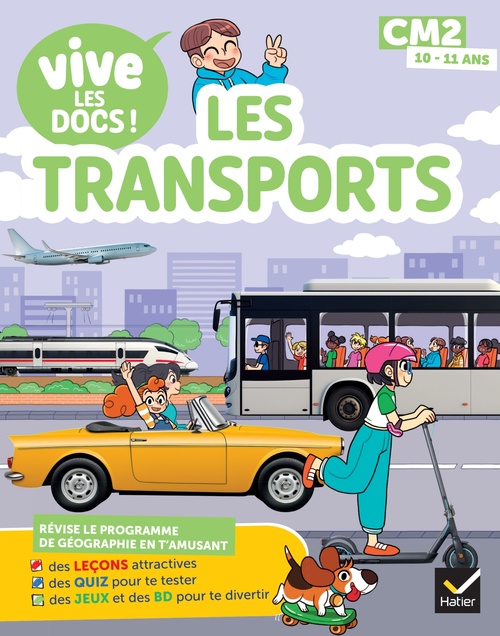 ebook cover of Vive les docs - Les transports - CM2, by Valérie Videau, Yllya