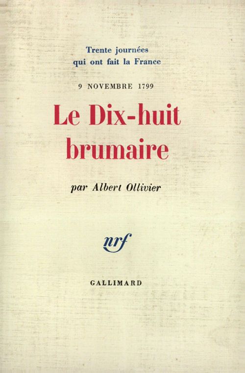 Couverture ebook de Le Dix-huit Brumaire (9 novembre 1799), de Patrice Gueniffey