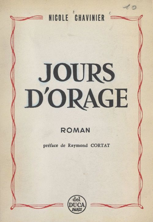 Couverture ebook de Jours d'orage, de Nicole Chavinier