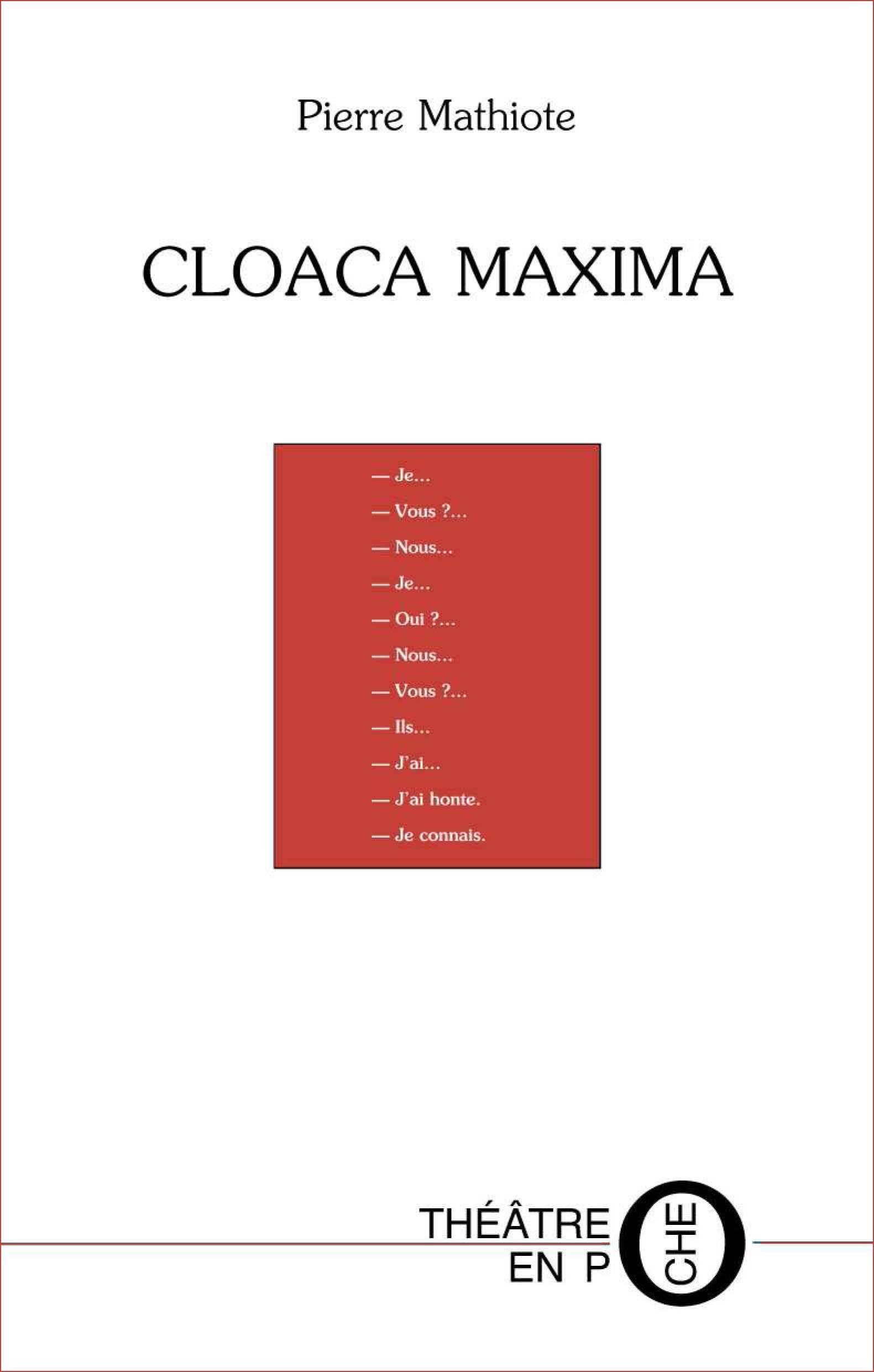 Couverture ebook de Cloaca maxima, de Pierre Mathiote