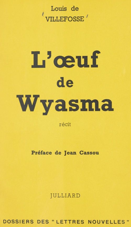 ebook cover of L'oeuf de Wyasma, by Louis De Villefosse