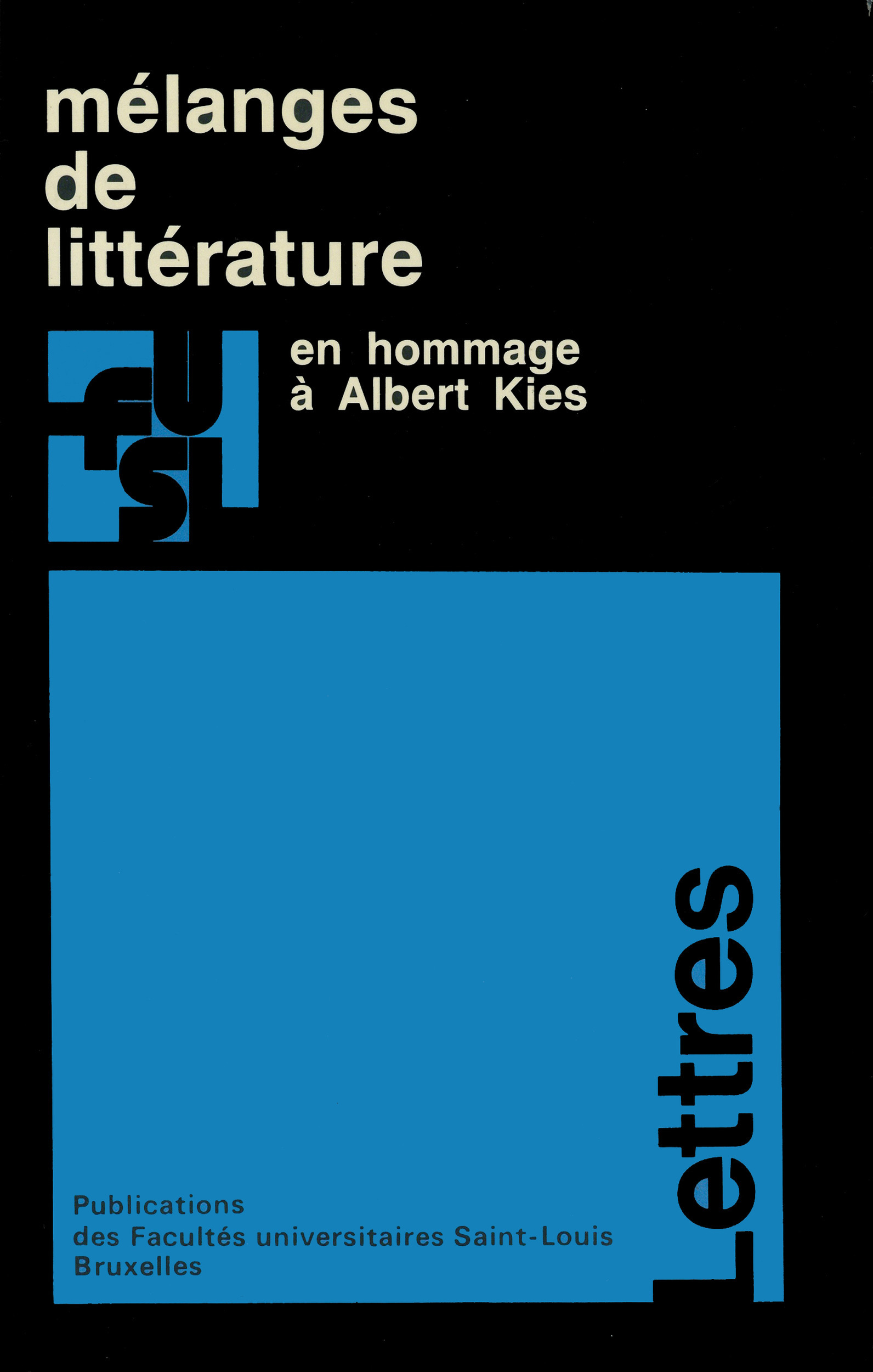 ebook cover of Mélanges de littérature en hommage à Albert Kies, by Claudine Gothot-Mersch, Claude Pichois
