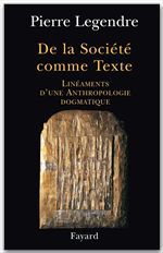 ebook cover of De la Société comme Texte, by Pierre Legendre