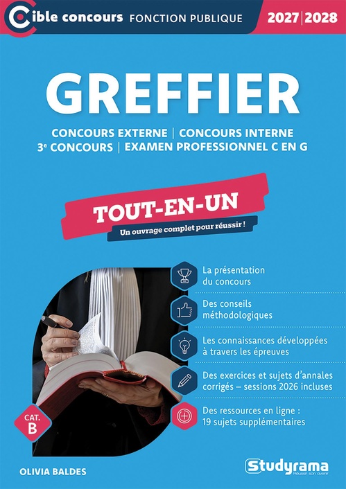 ebook cover of Greffier - Tout-en-un - Catégorie B - Édition 2027-2028, by Olivia Baldes