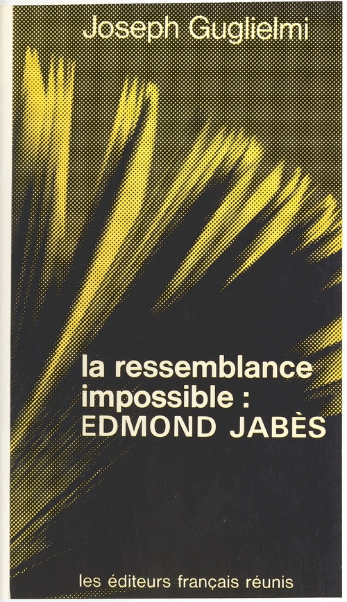 ebook cover of La Ressemblance impossible : Edmond Jabès, by Joseph Guglielmi