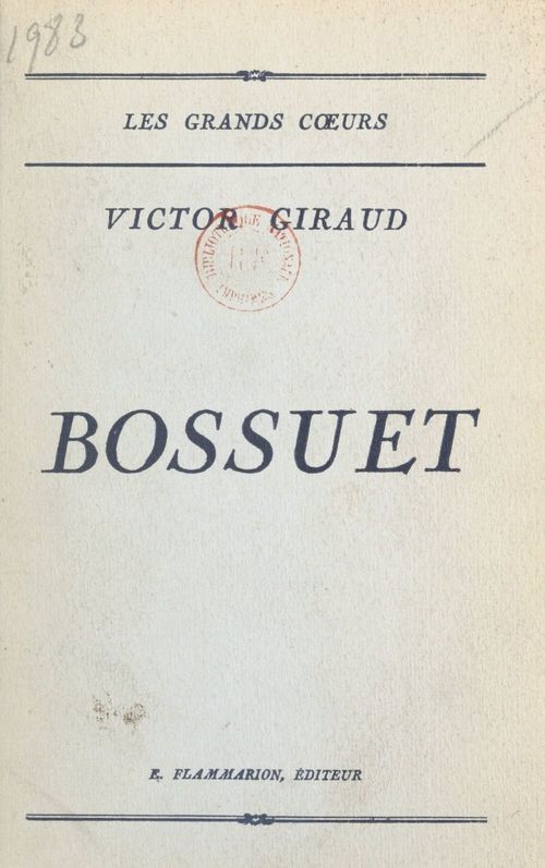 ebook cover of Bossuet, by Victor Giraud