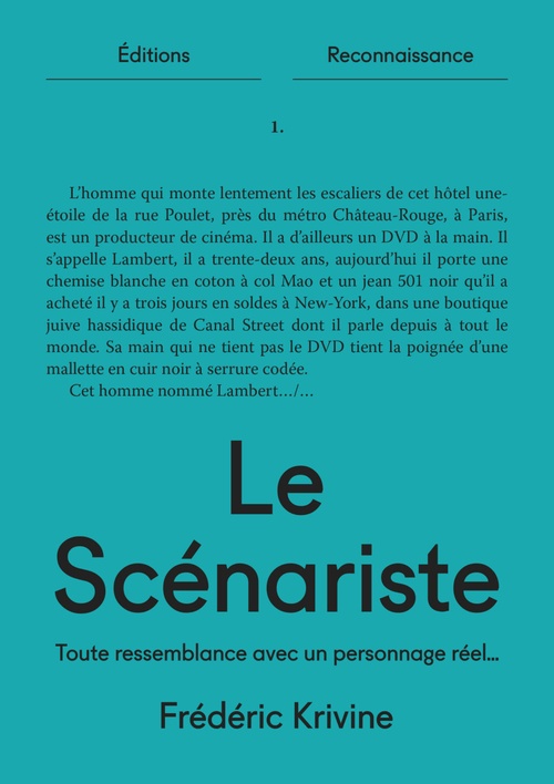 Couverture ebook de Le Scénariste, de Frédéric Krivine