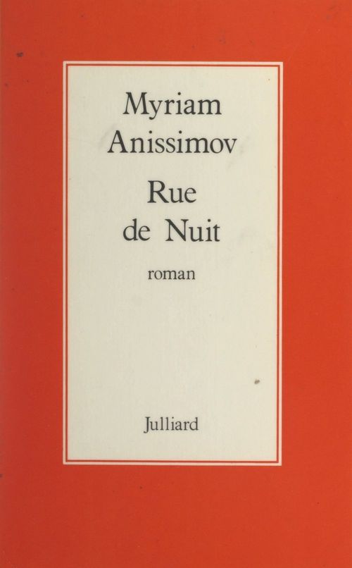 ebook cover of Rue de nuit, by Myriam Anissimov