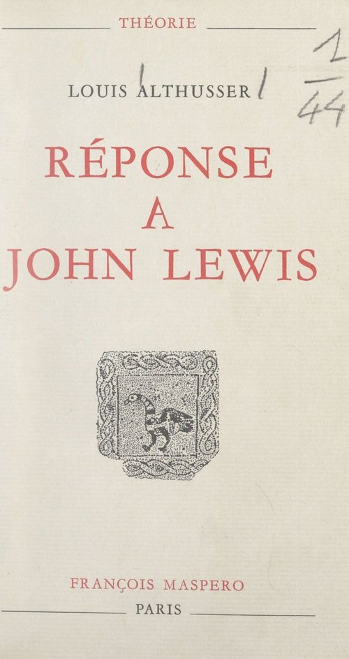 Couverture ebook de Réponse à John Lewis, de Louis Althusser