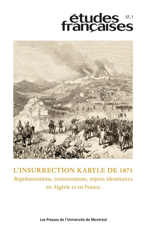 Couverture ebook de Études françaises. Volume 57, numéro 1, 2021, de Abdelhak Lahlou, Amelie Gregorio, Isabelle Guillaume, Jean-robert Henry, Idir Hachi, Peter Dunwoodie, Tomasz Kaczmarek