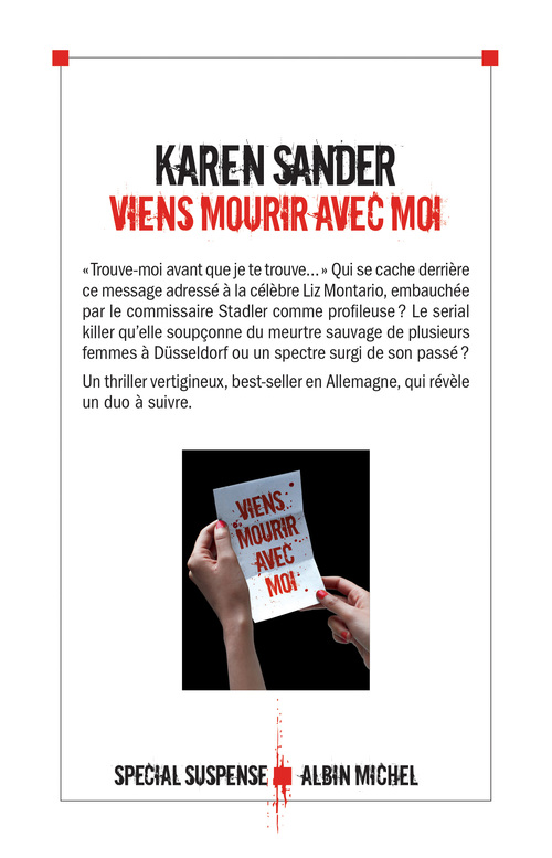 Couverture ebook de Viens mourir avec moi, de Karen Sander