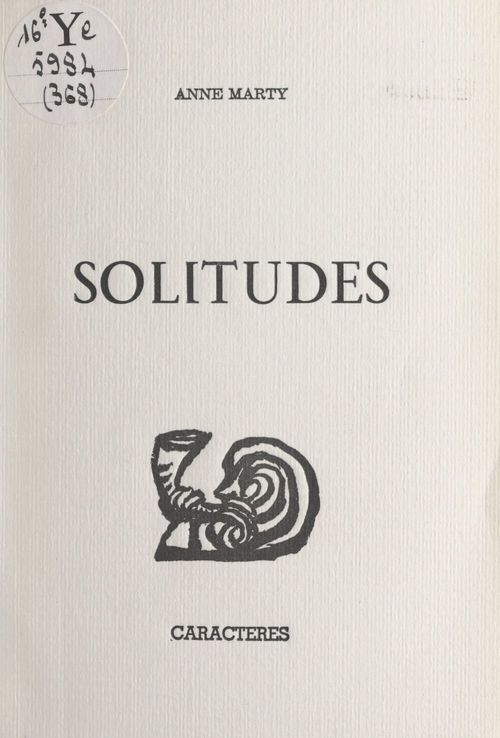 Couverture ebook de Solitudes, de Anne Marty