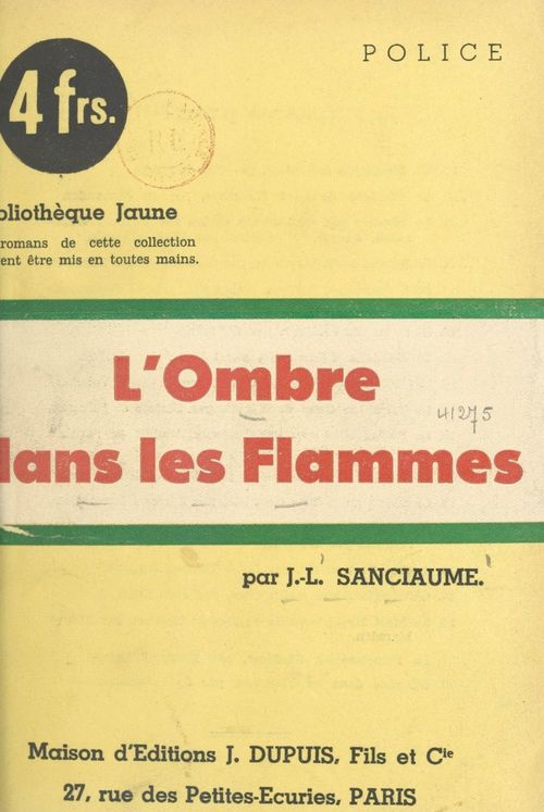 Couverture ebook de L'ombre dans les flammes, de Joseph-Louis Sanciaume