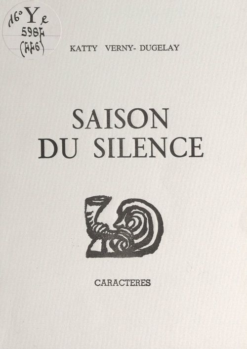 ebook cover of Saison du silence, by Katty Verny-dugelay