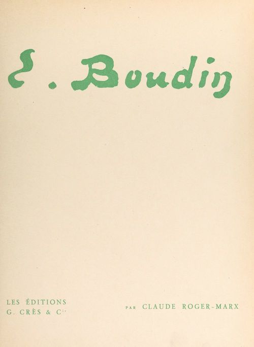 Couverture ebook de E. Boudin, de Claude Roger-Marx