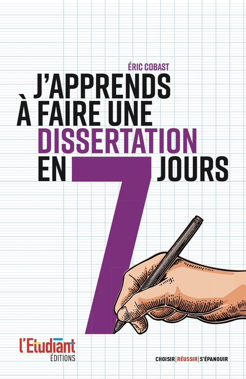 Couverture ebook de J'apprends à faire une dissertation en 7 jours, de Eric Cobast