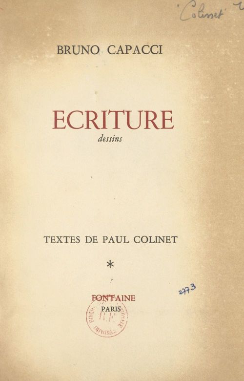 ebook cover of Écriture, by Paul Colinet