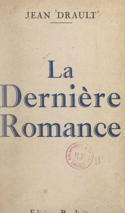 ebook cover of La dernière romance, by Jean Drault