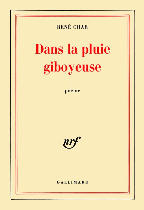 ebook cover of Dans la pluie giboyeuse, by René Char