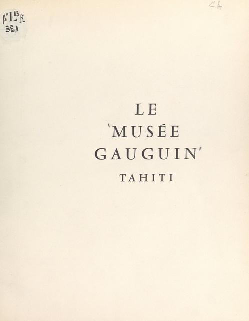 Couverture ebook de Tahiti, le musée Gauguin, de Roger Heim