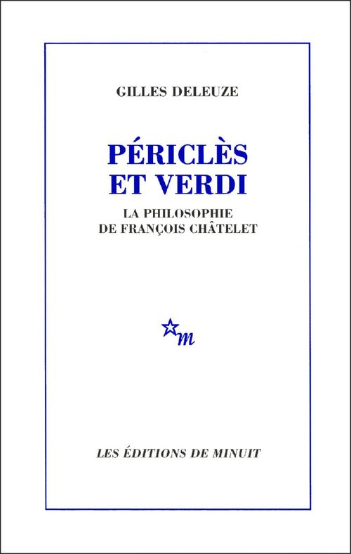 Couverture ebook de Périclès et Verdi, de Gilles Deleuze