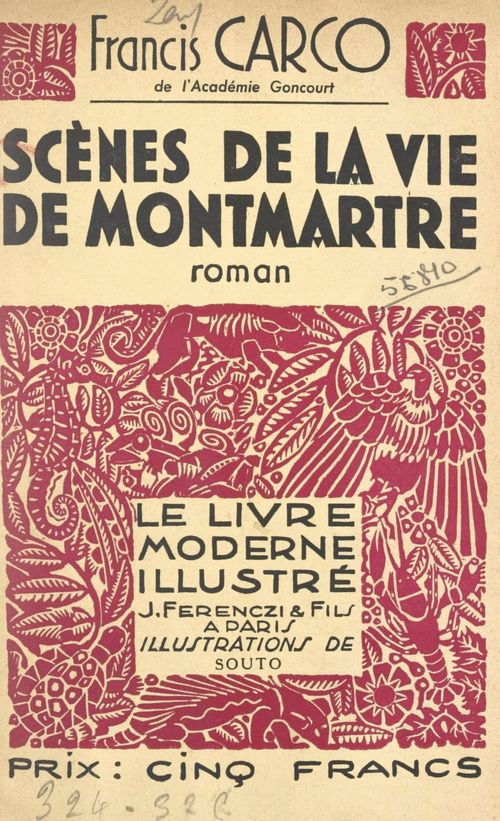 Couverture ebook de Scènes de la vie de Montmartre, de Francis Carco