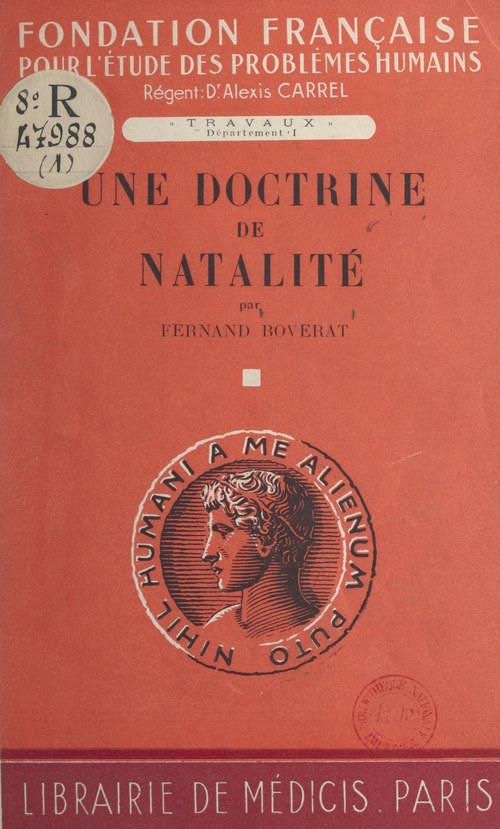 Couverture ebook de Une doctrine de natalité, de Fernand Boverat