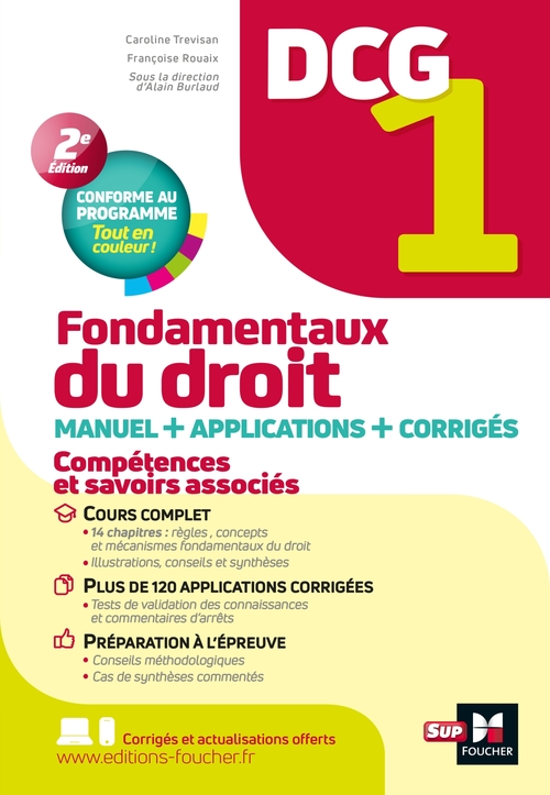 ebook cover of DCG 1 - Fondamentaux du droit - Manuel et applications, by Françoise Rouaix, Caroline Trevisan, Alain Burlaud