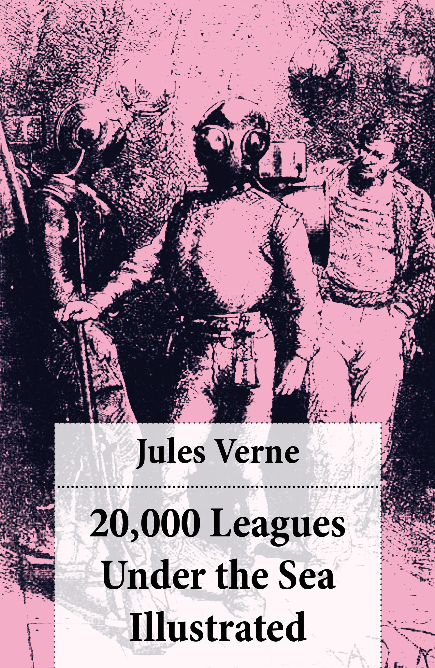 ebook cover of 20,000 Leagues Under the Sea Illustrated (original illustrations by Alphonse de Neuville), by Jules Verne