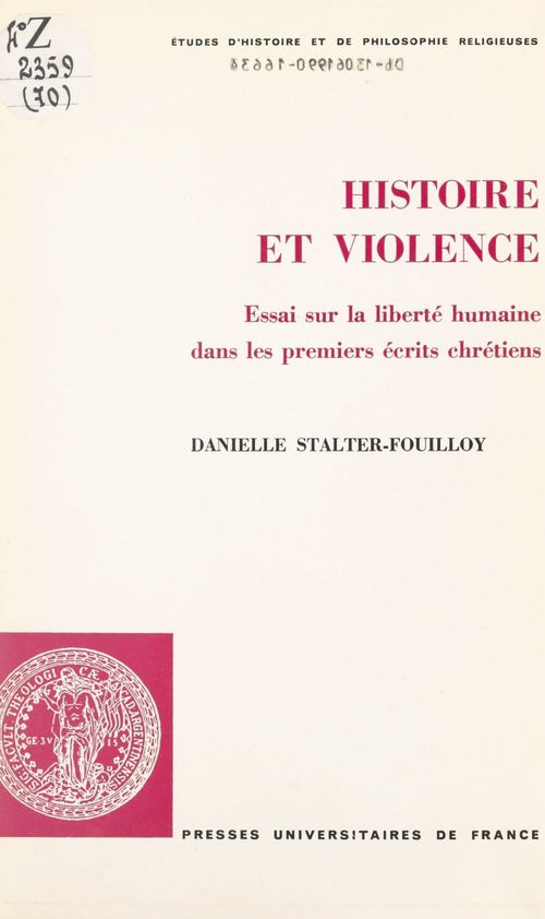 ebook cover of Histoire et violence, by Danielle Stalter-Fouilloy
