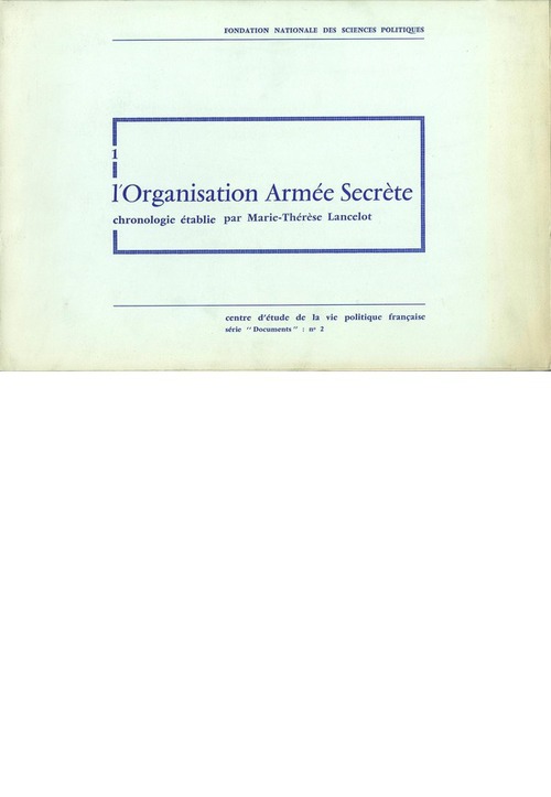 ebook cover of L'Organisation armée secrète, by Marie-Therese Lancelot