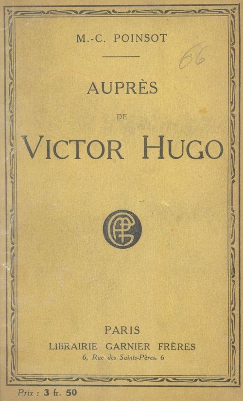 Couverture ebook de Auprès de Victor Hugo, de Maffeo-Charles Poinsot