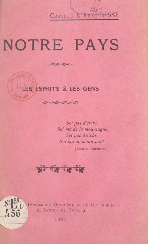 ebook cover of Notre pays, by Camille Besse, Rene Besse