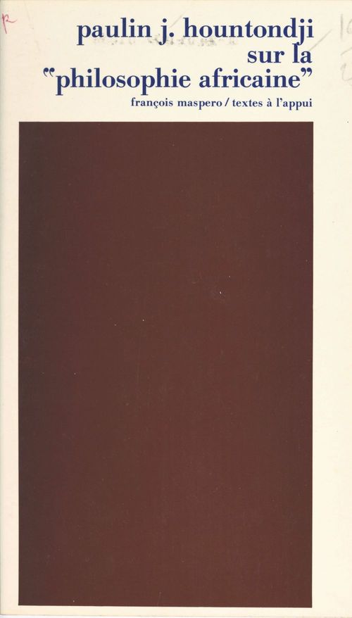 Couverture ebook de Sur la philosophie africaine, de Paulin j. Hountondji