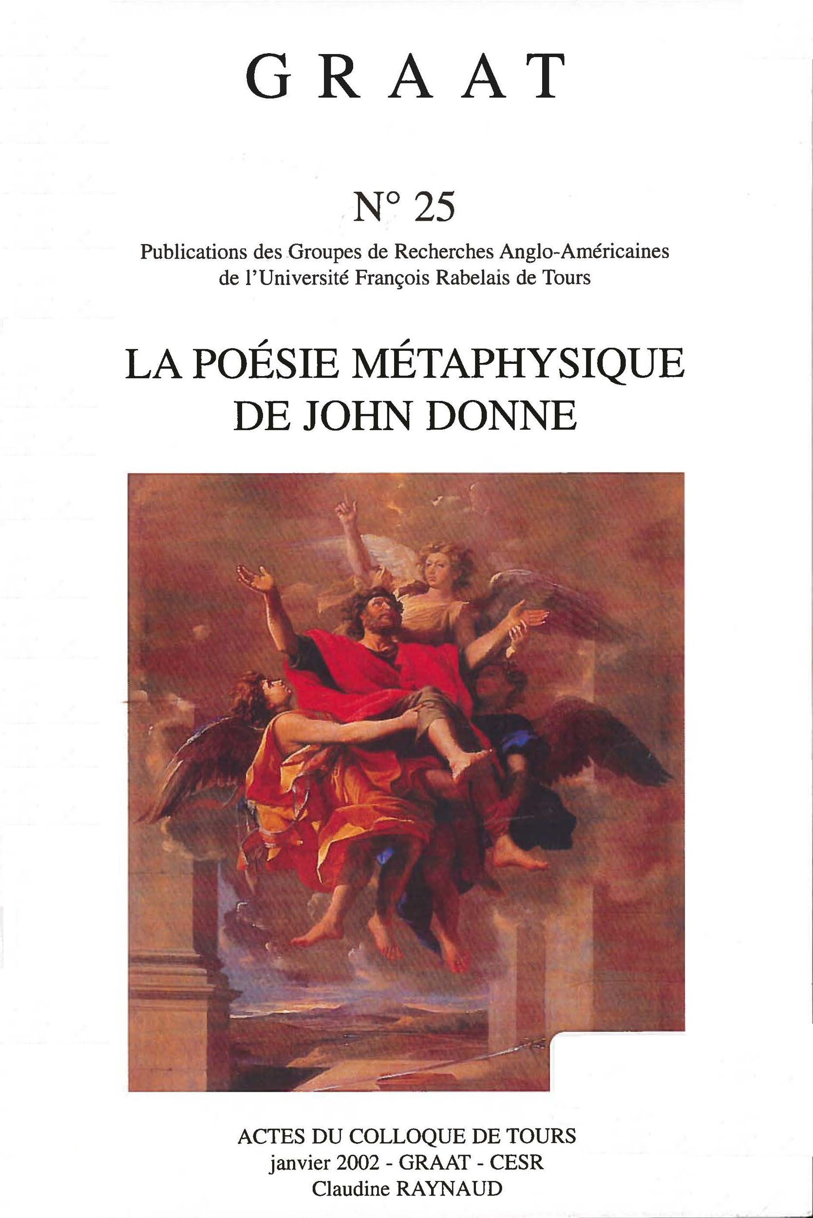 Couverture ebook de La poésie métaphysique de John Donne, de