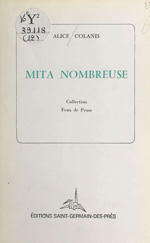 Couverture ebook de Mita nombreuse, de Alice Colanis