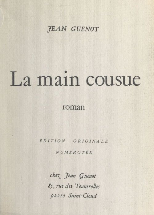 Couverture ebook de La main cousue, de Jean Guénot
