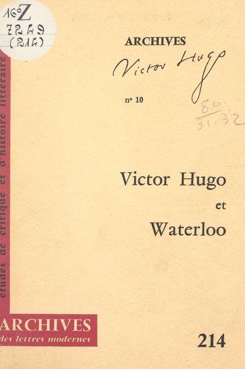ebook cover of Victor Hugo et Waterloo, by Maurice Descotes