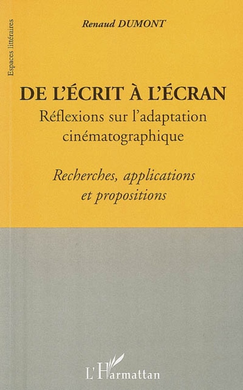 Couverture ebook de De l'écrit a l'écran, de Renaud Dumont