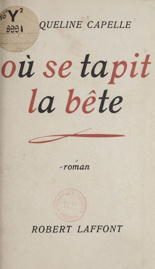 Couverture ebook de Où se tapit la bête, de Jacqueline Capelle