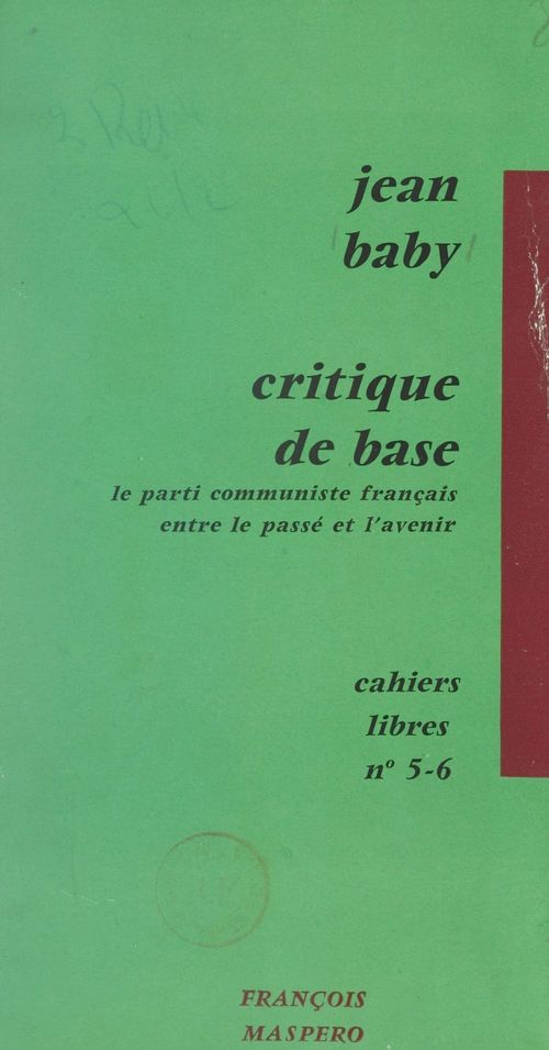 ebook cover of Critique de base, by Jean Baby