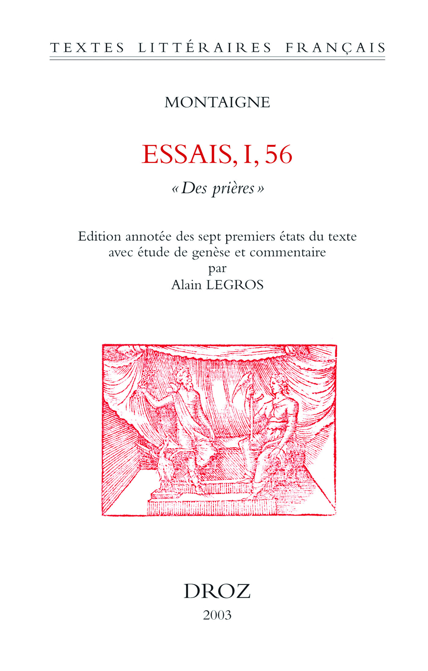 ebook cover of Essais. I, 56 : "Des Prières", by Michel de Montaigne