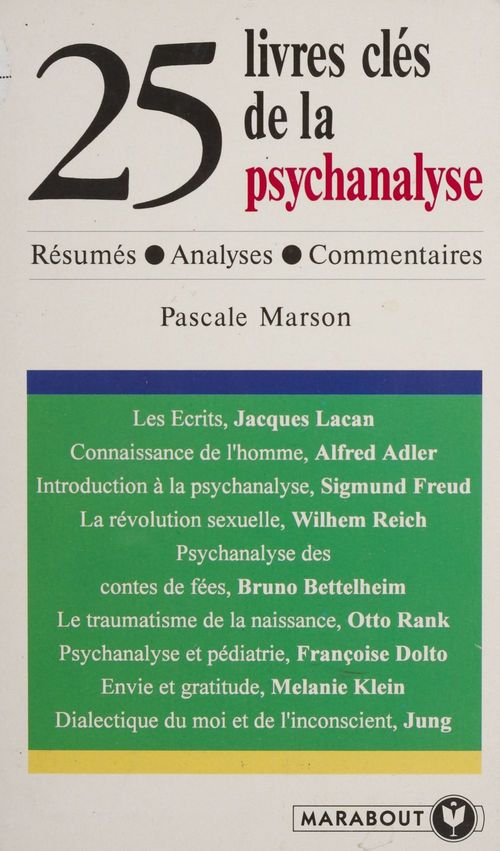 Couverture ebook de 25 livres de psychanalyse, de Marson-P