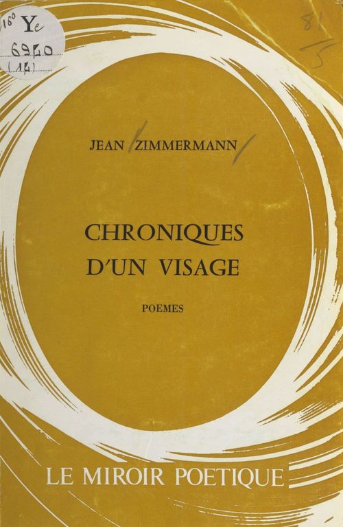 ebook cover of Chroniques d'un visage, by Jean Zimmermann
