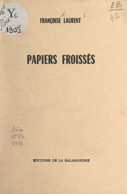 ebook cover of Papiers froissés, by Francoise Laurent