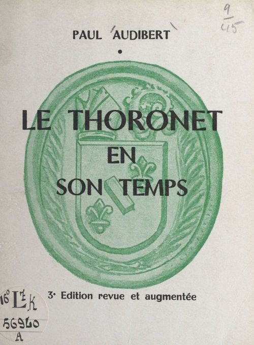 Couverture ebook de Le Thoronet en son temps, de Paul Audibert