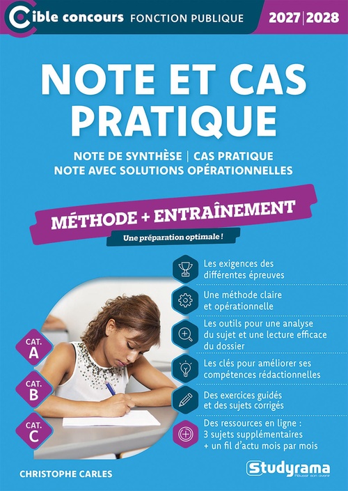 ebook cover of Note et cas pratique - Méthode + Entraînement - Catégories A, B et C - Édition 2027-2028, by Christophe Carles