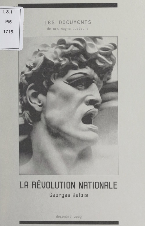 Couverture ebook de La révolution nationale, de Georges Valois