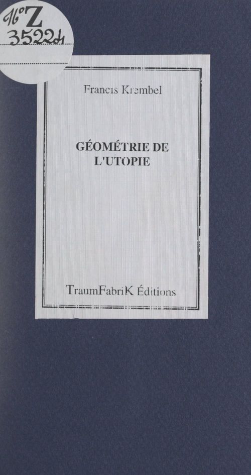 ebook cover of Géométrie de l'utopie, by Francis Krembel