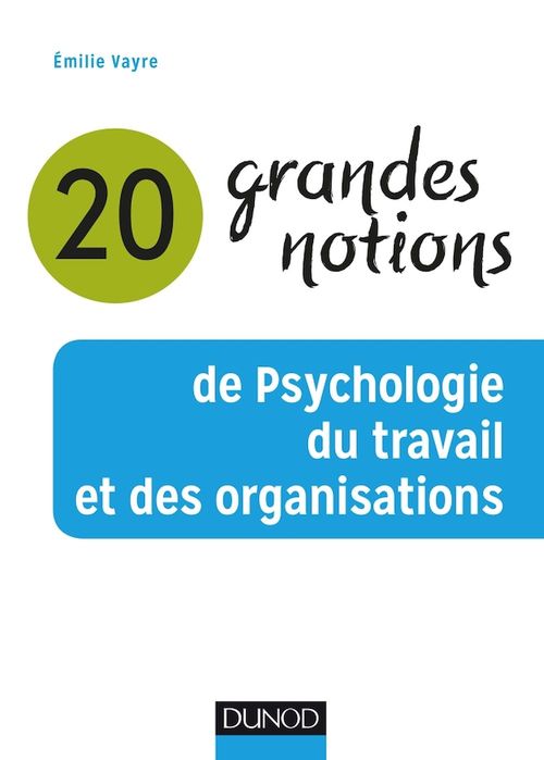 ebook cover of 20 grandes notions de psychologie du travail et des organisations, by Emilie Vayre